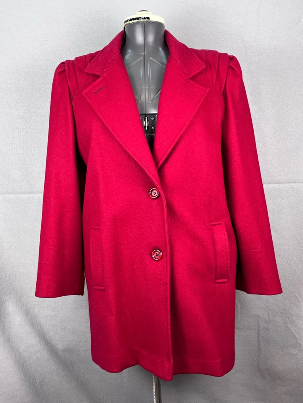 Vintage 50s 60s Andrea Marin Red Wool Coat - Size 14